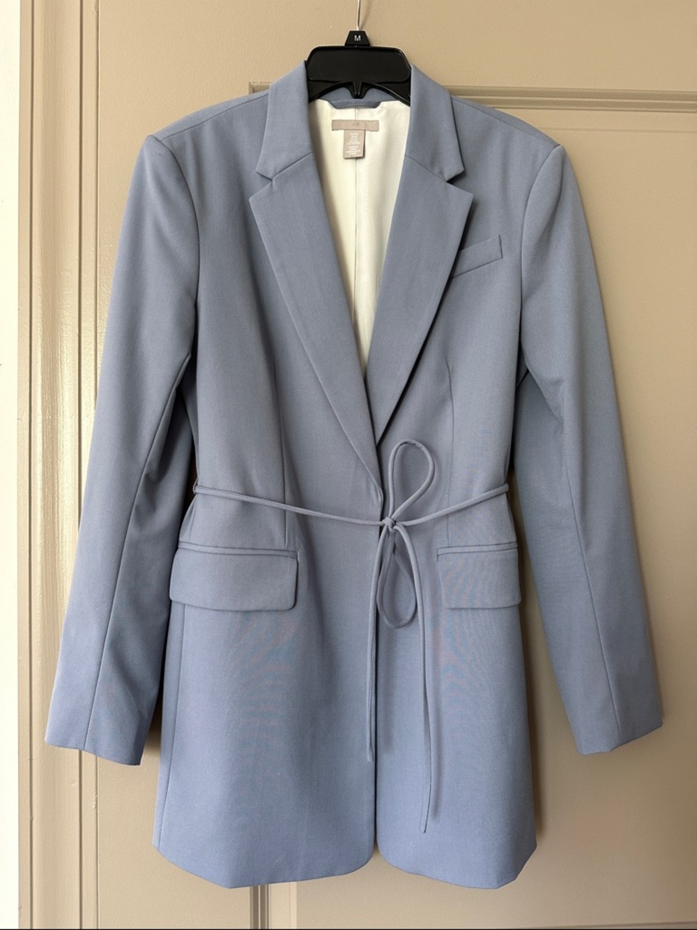 H&M Pale Blue Belted Blazer Jacket